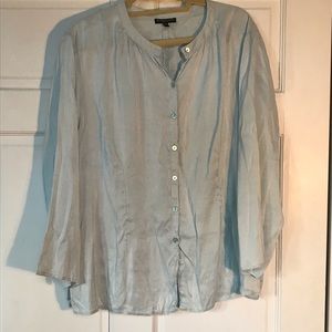 Eileen Fisher light blue silk 1X blouse